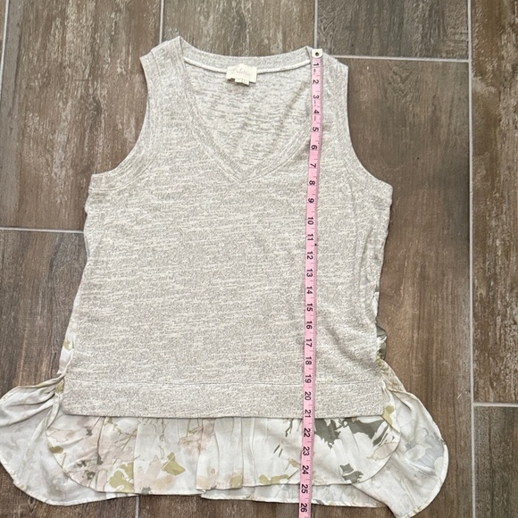 Anthropologie Deletta Dava Gray Floral Layered Tank Top M - Picture 8 of 8